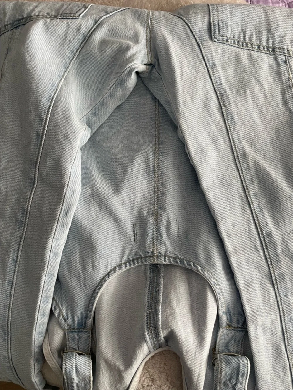 Free People We The Free High Roller Jumpsuit Denim Blue Overalls - Picture 7 of 7